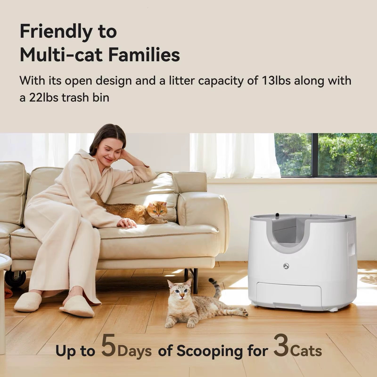 - Automatic Smart Cat Litter Box, Self-Cleaning, 11L, High-Capacity Pet Toilet Tray